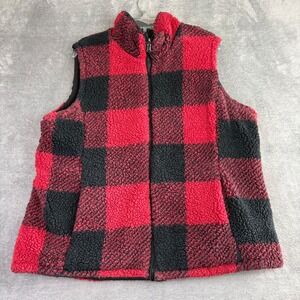Free Country Plaid Red and Black Vest